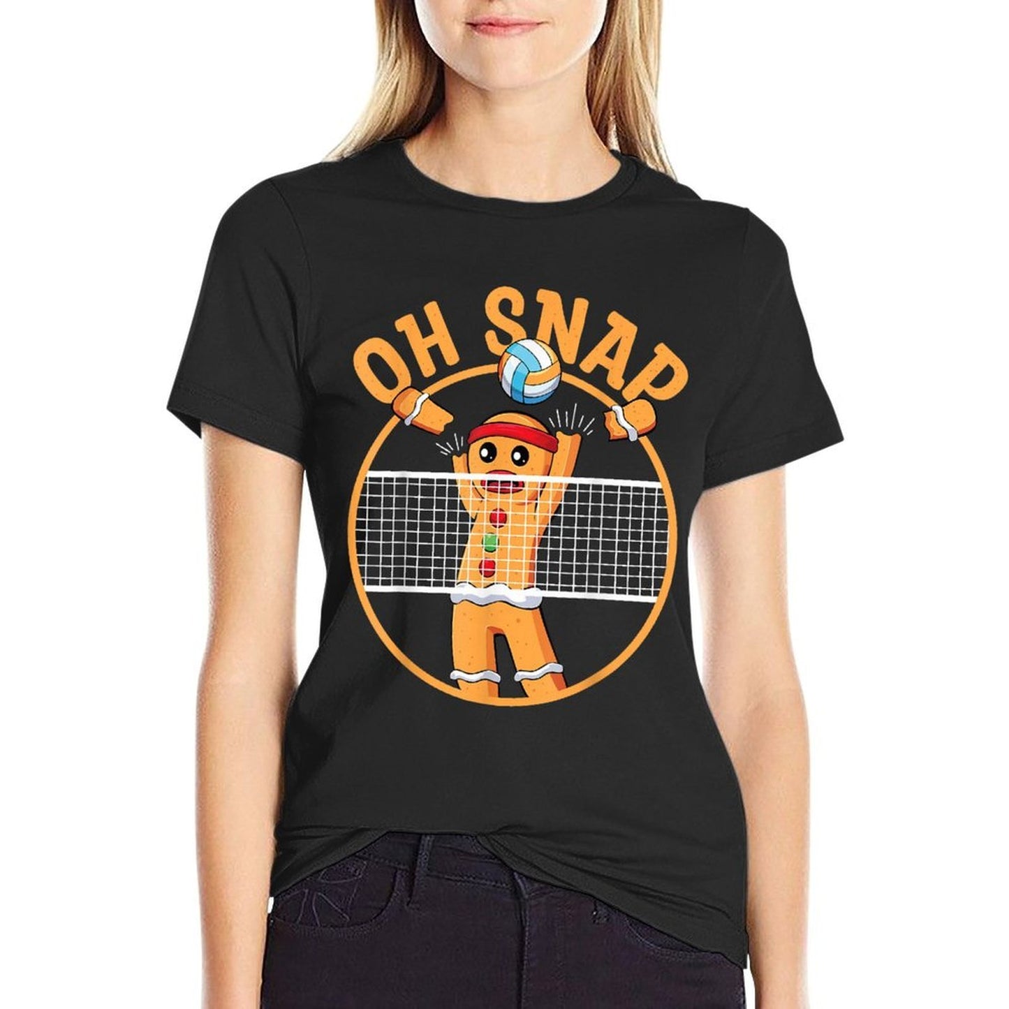 Oh Snap Gingerbread Man Christmas Volleyball  Odor-resistant T-Shirt