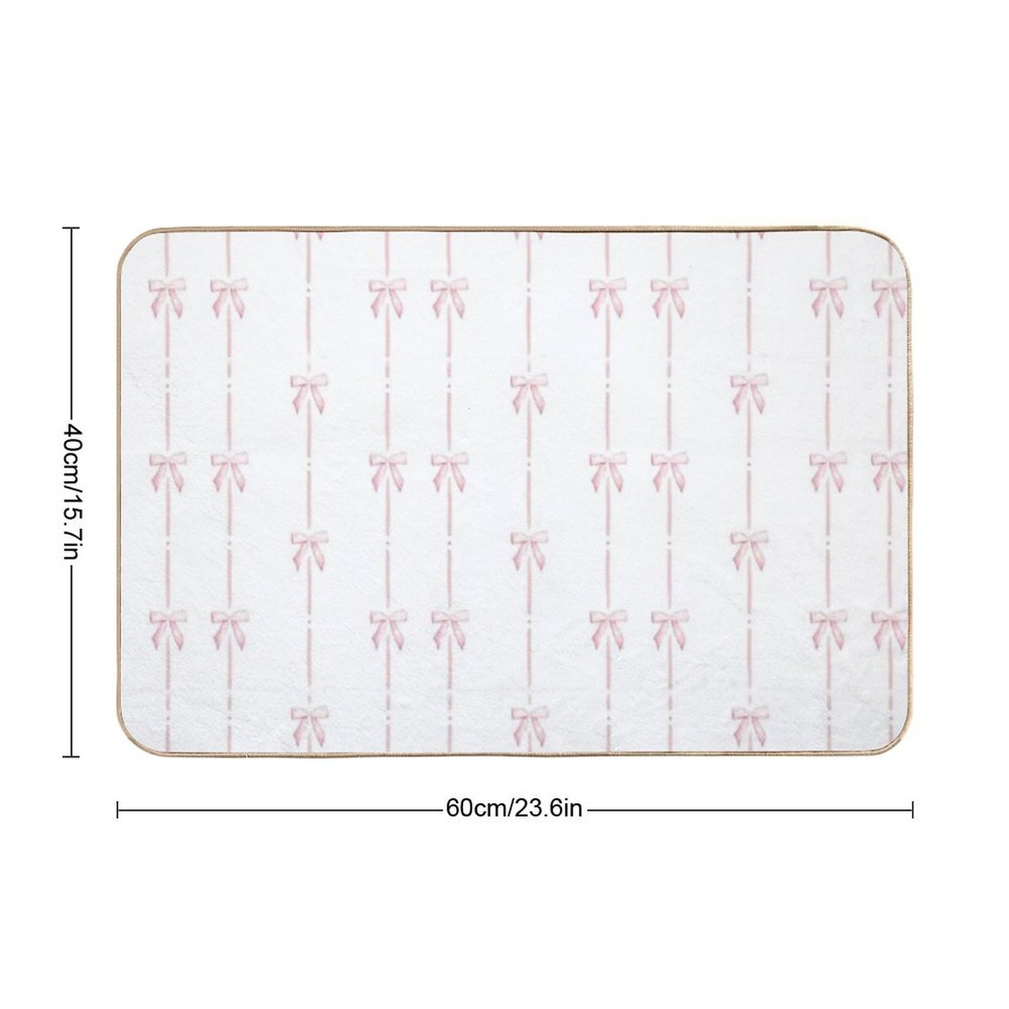 Pink Bow Ribbon Coquette Bath Mat