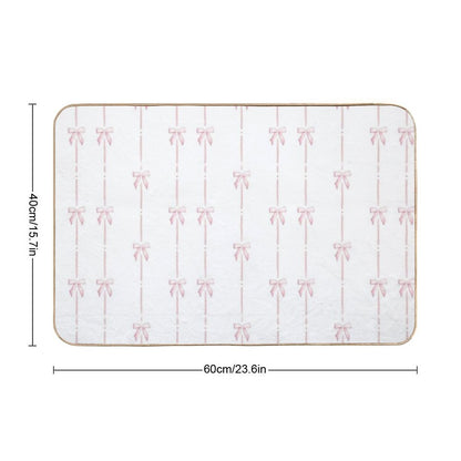 Pink Bow Ribbon Coquette Bath Mat