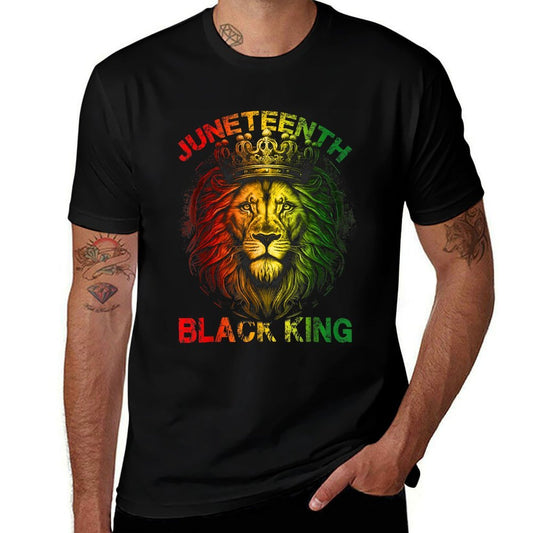 Lion Juneteenth Black King  Stretchy T-Shirt