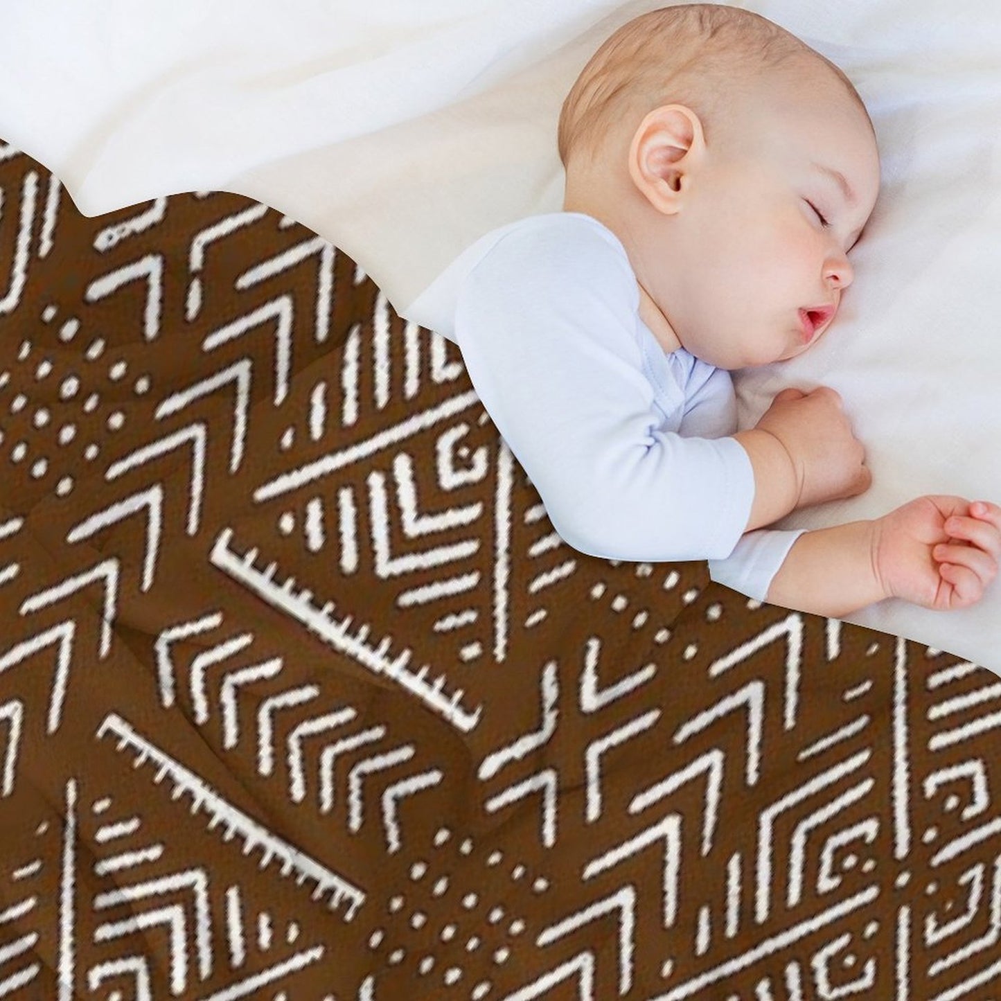 Line Mud Cloth  Brown Throw Blanket