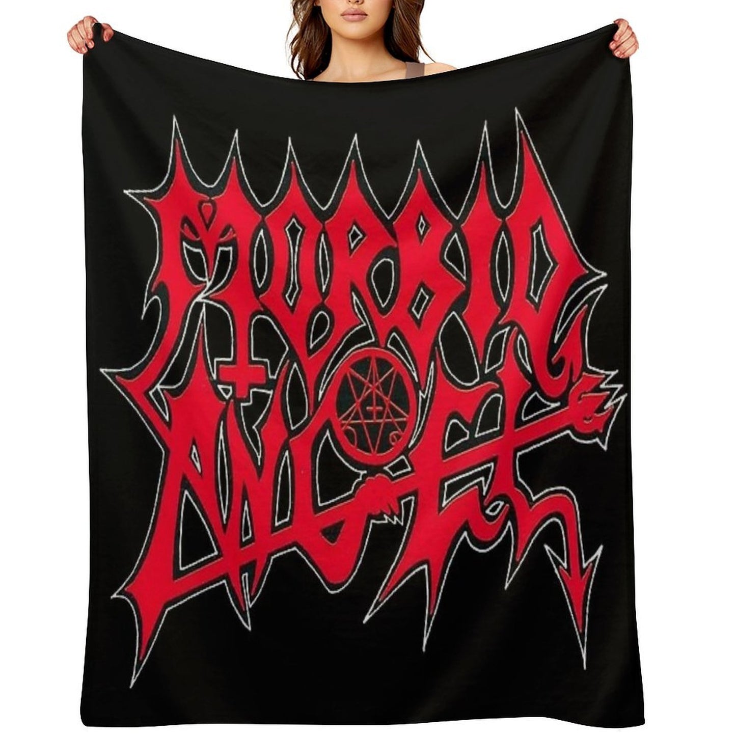 Morbid Angel Red Logo Art Throw Blanket
