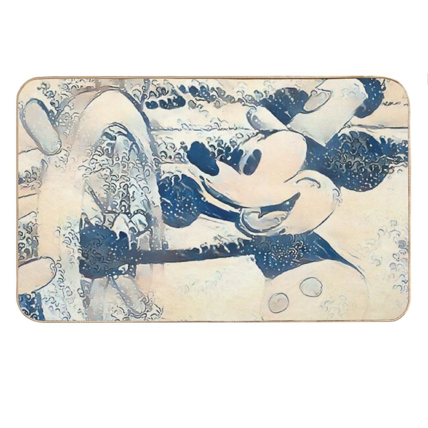 Steamboat Mickey in The Style of 'The Great Wave' Bath Mat