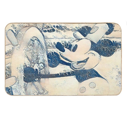 Steamboat Mickey in The Style of 'The Great Wave' Bath Mat