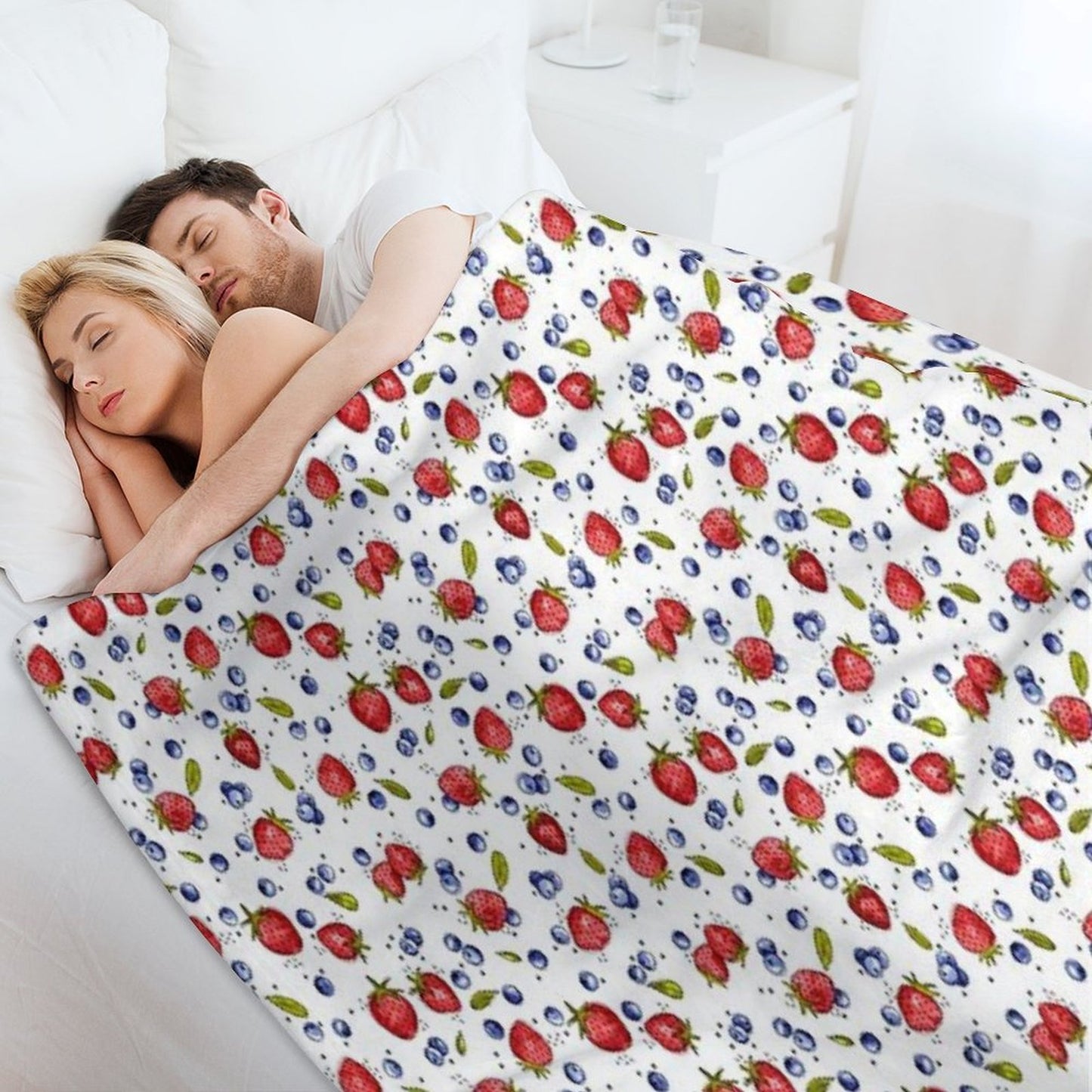 Strawberry, Blueberry, Mint Throw Blanket