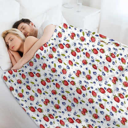 Strawberry, Blueberry, Mint Throw Blanket