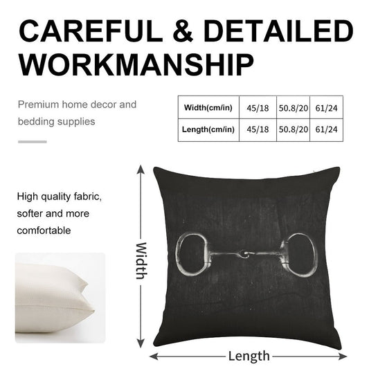 Snaffle Linen Throw Pillow Cover