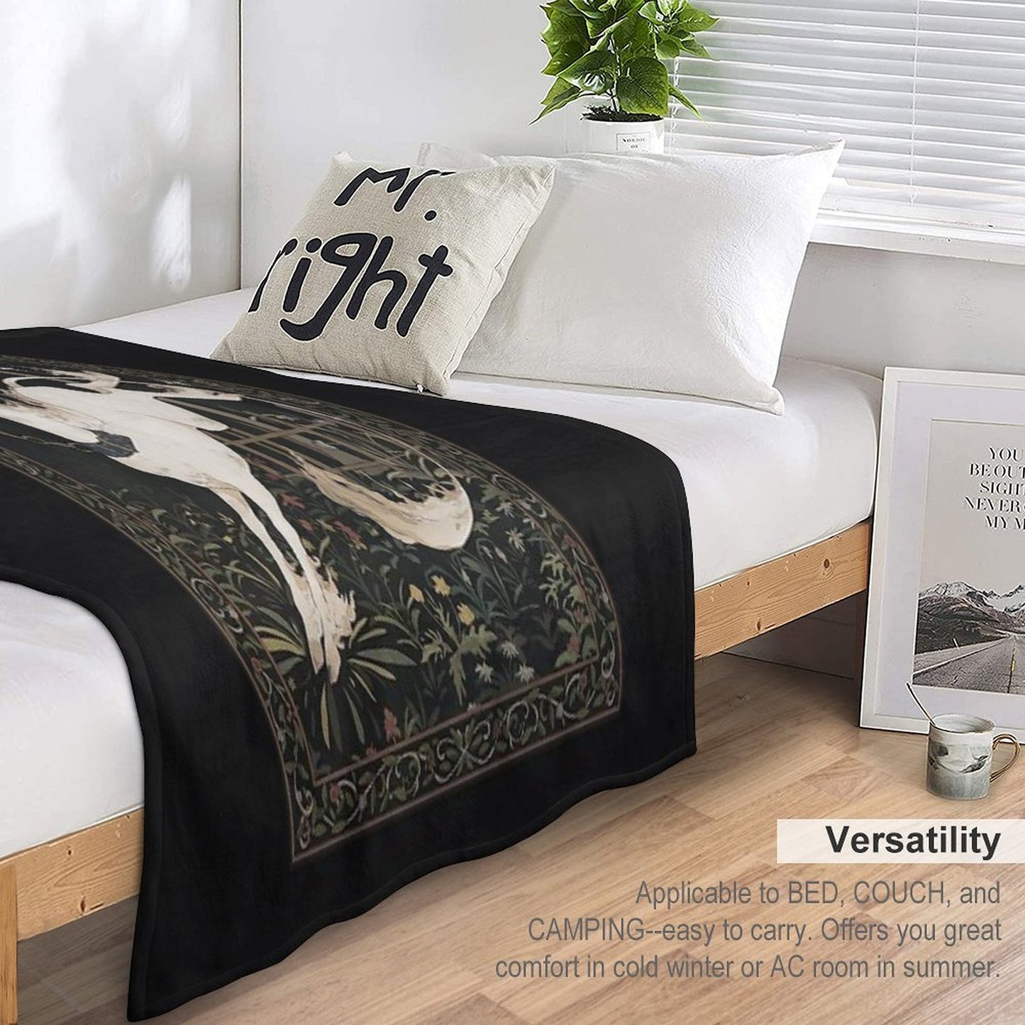 Unicorn Out of Captivity Throw Blanket