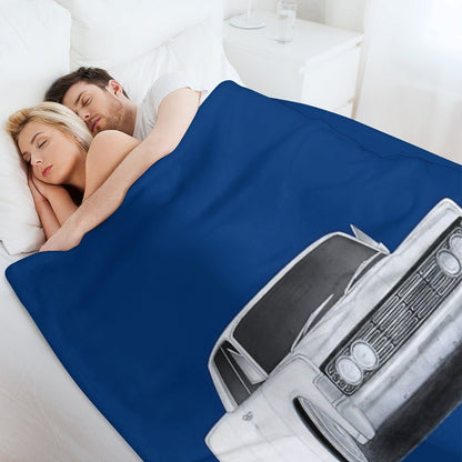 1965 Lincoln Continental Drawing Throw Blanket
