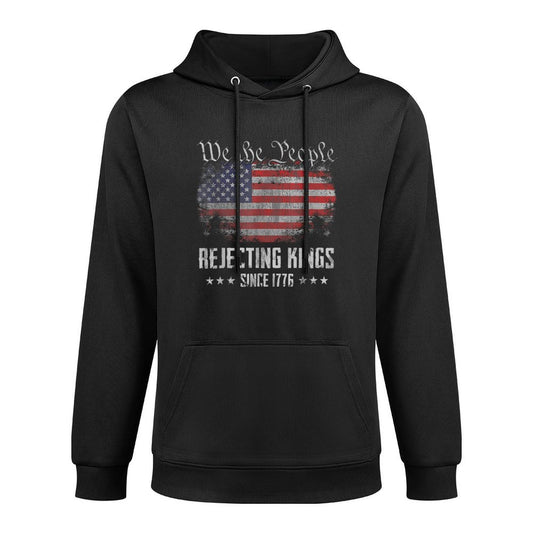 Rejecting Kings Since 1776 Patriotic USA 4th of July Adjustable Hood Hoodie