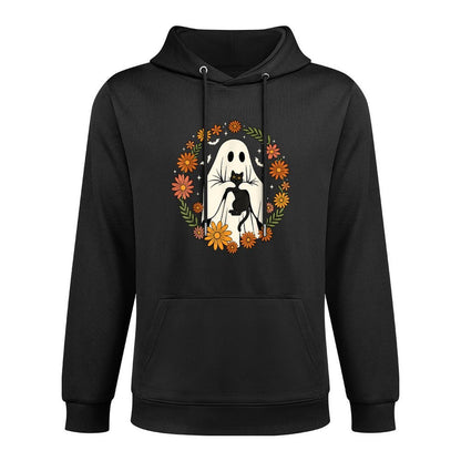 Halloween Ghost Black Cat Cute Funny Colorfast Hoodie