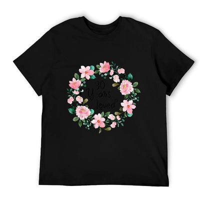 90 Years Loved Men Women 90 Years Old Floral 90th Birthday T-Shirt