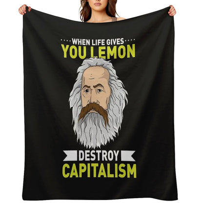 KARL MARX Destroy Capitalism Throw Blanket