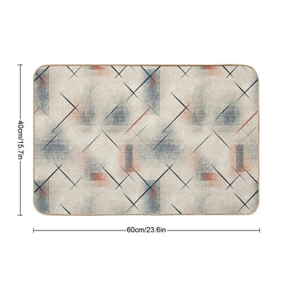 Retro Abstract Geometric Pattern – Mid Century Modern Art Durable Bath Mat