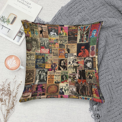 Rock N' Roll Stories Soft Hidden Zipper Throw Pillow