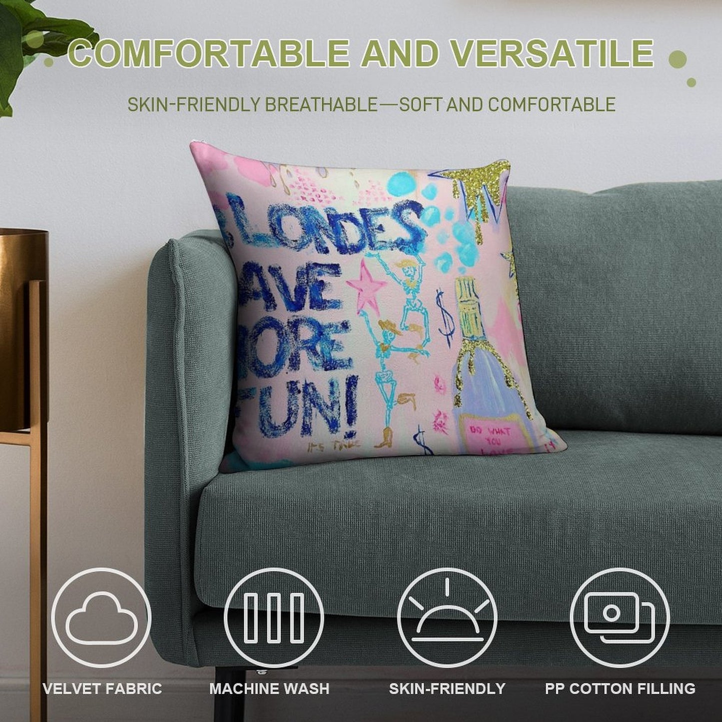 Blondes Have More Fun Soft Skin-Friendly Throw Pillow