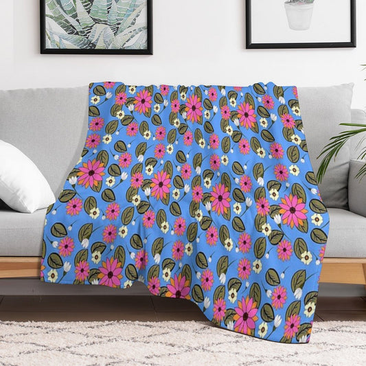 Hippy Dippy Blue Throw Blanket
