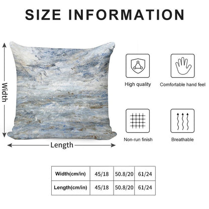 Abstract Seascape in Grey And Blue Soft Fade-Resistant Throw Pillow