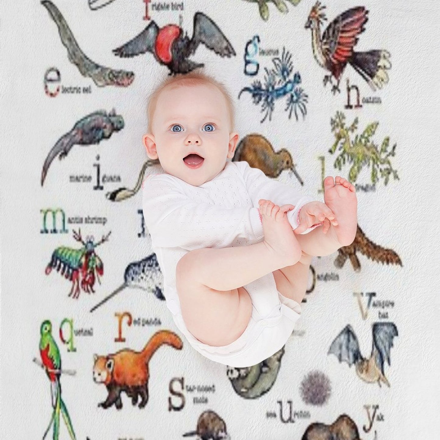 A to Z of Amazing Animals Throw Blanket