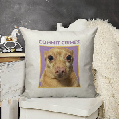 Crime Mouse Linen Throw Pillow Cover