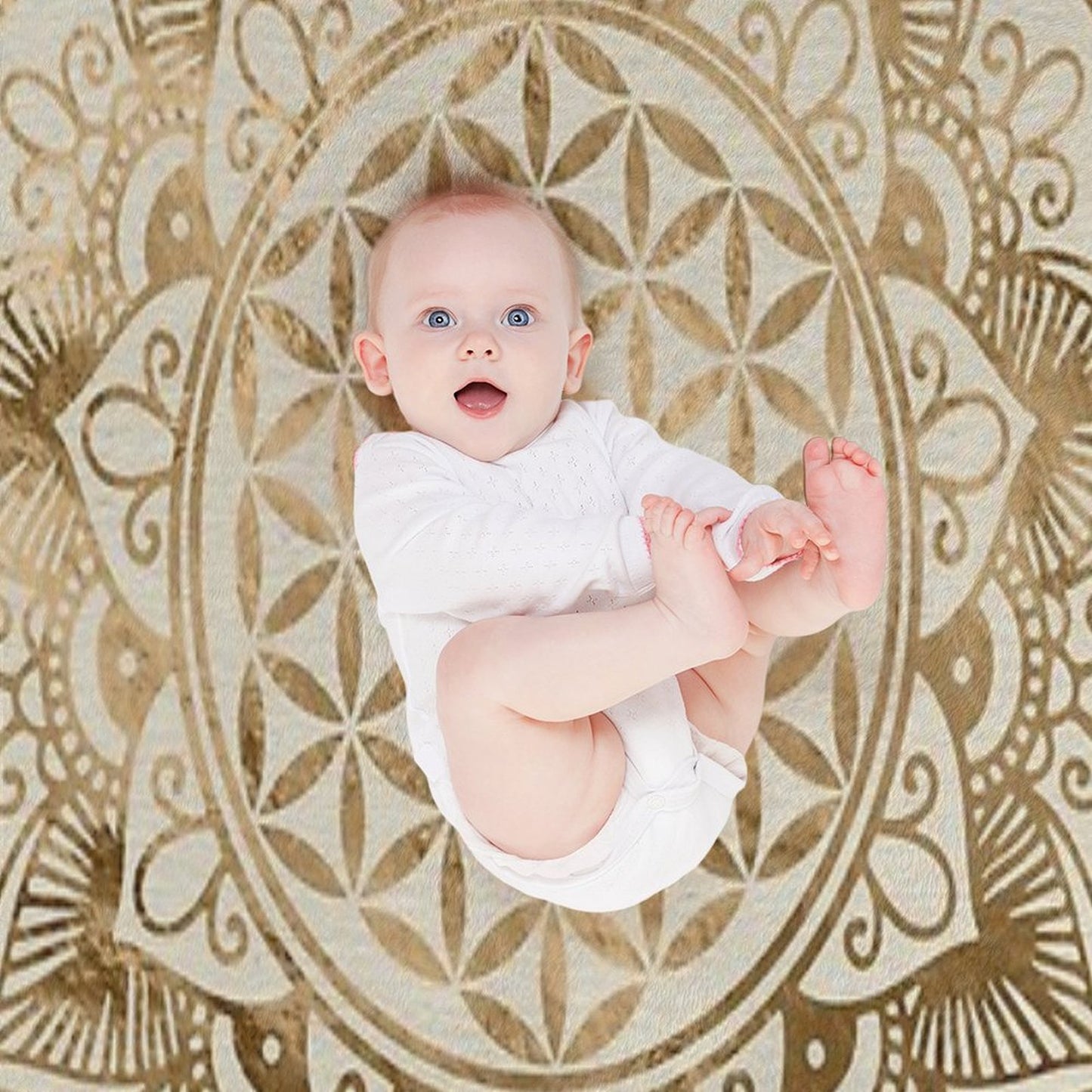 Flower of Life in Lotus - Pastel Golds And Canvas Throw Blanket