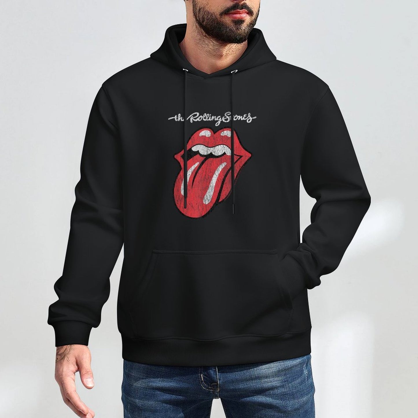Rolling Stones Official Script Tongue Customizable Surface Hoodie