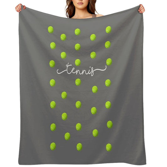 Top Fun Tennis Ball Spots Design Throw Blanket