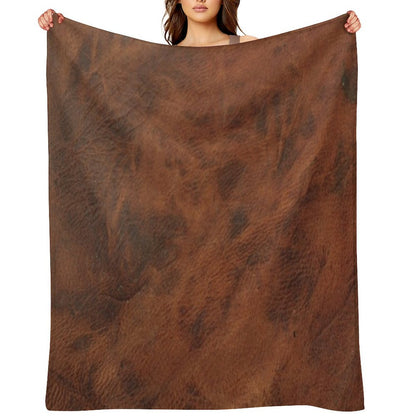Leather Clouded Pattern Dark Throw Blanket