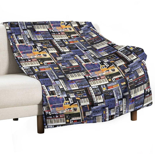 Synthesizer Lover Artwork Throw Blanket