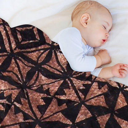 Tongan Tapa Design Throw Blanket