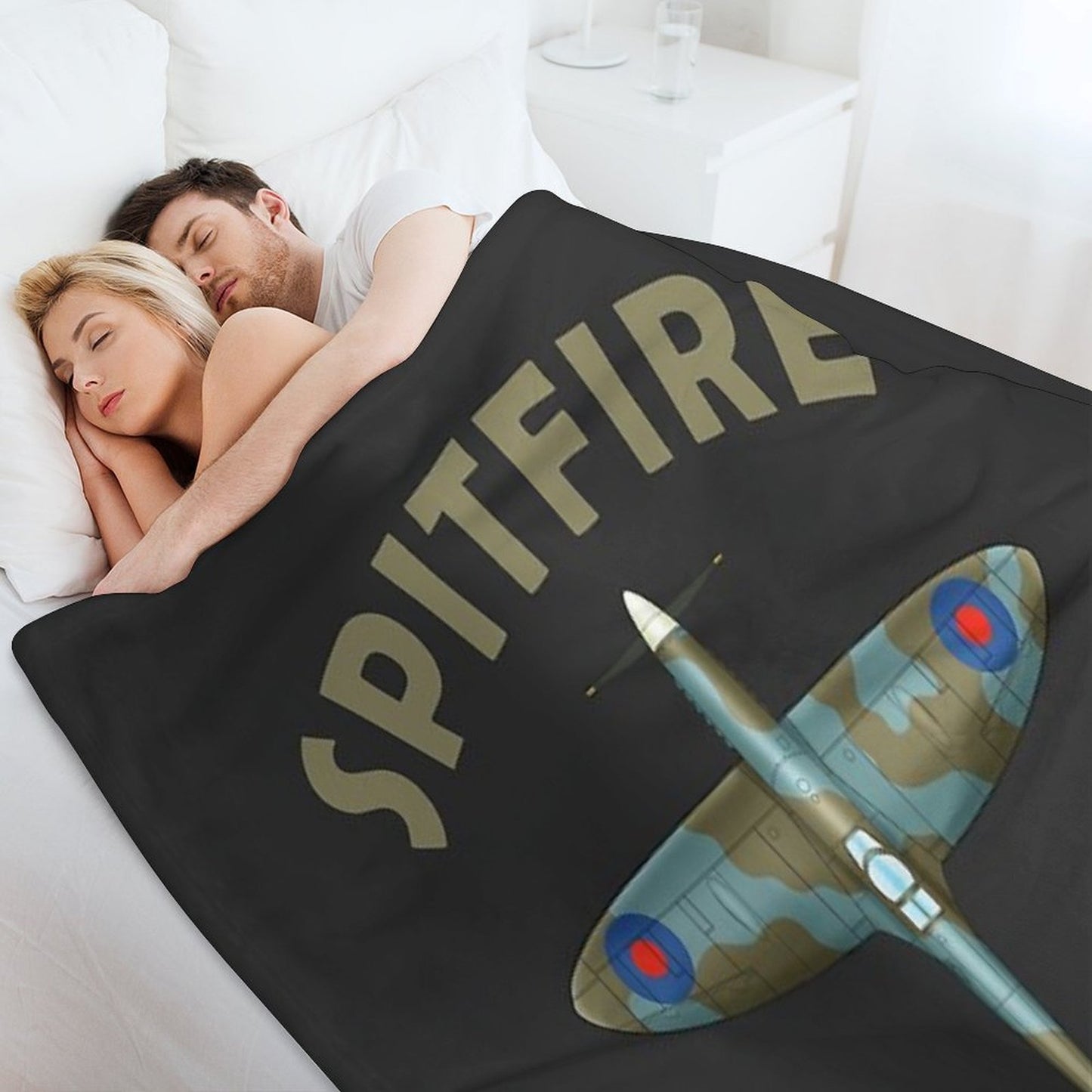 The Spitfire Blueprint Throw Blanket