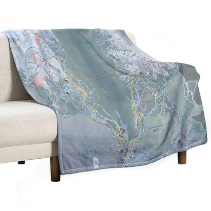 Whistler Blackcomb Resort Trail Map Throw Blanket