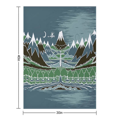 Midnight Forest Mountain Path in The Style of J.R.R.Tolkien Throw Blanket