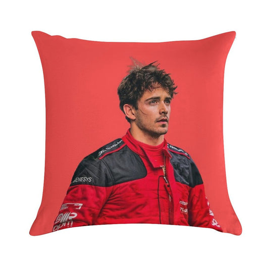 Charles Leclerc F1 Driver Scuderia Ferrari F1 Sweaty Soft Shrink-Resistant Throw Pillow