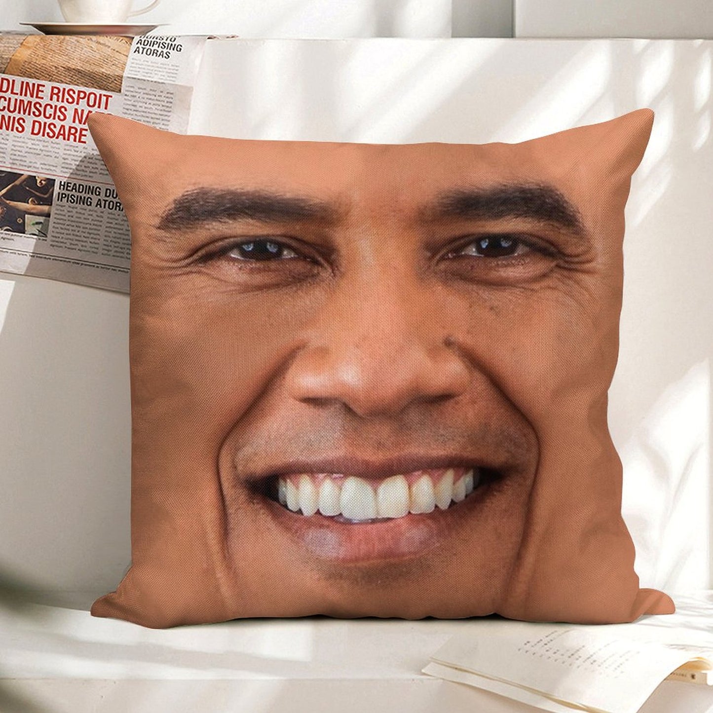 Obama Linen Throw Pillow Cover