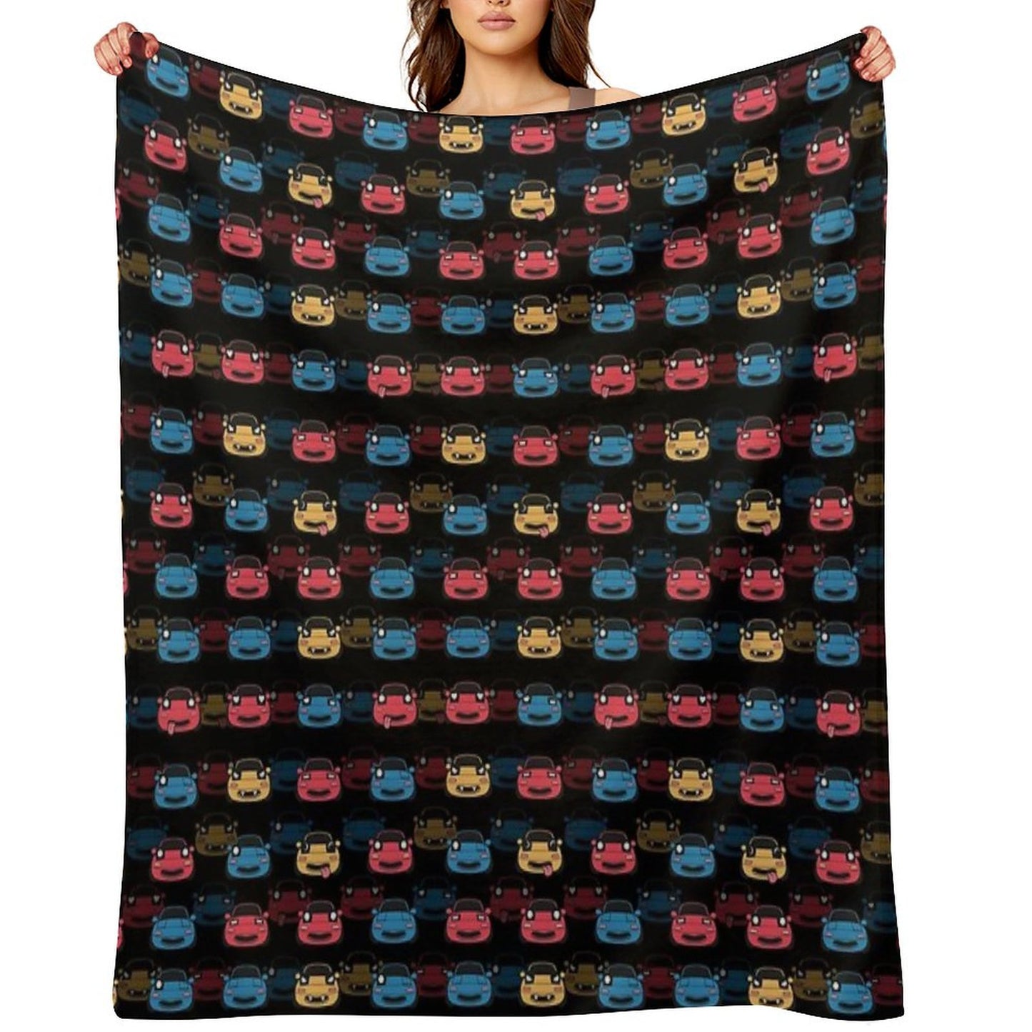 MIATA PATTERN BLACK Throw Blanket
