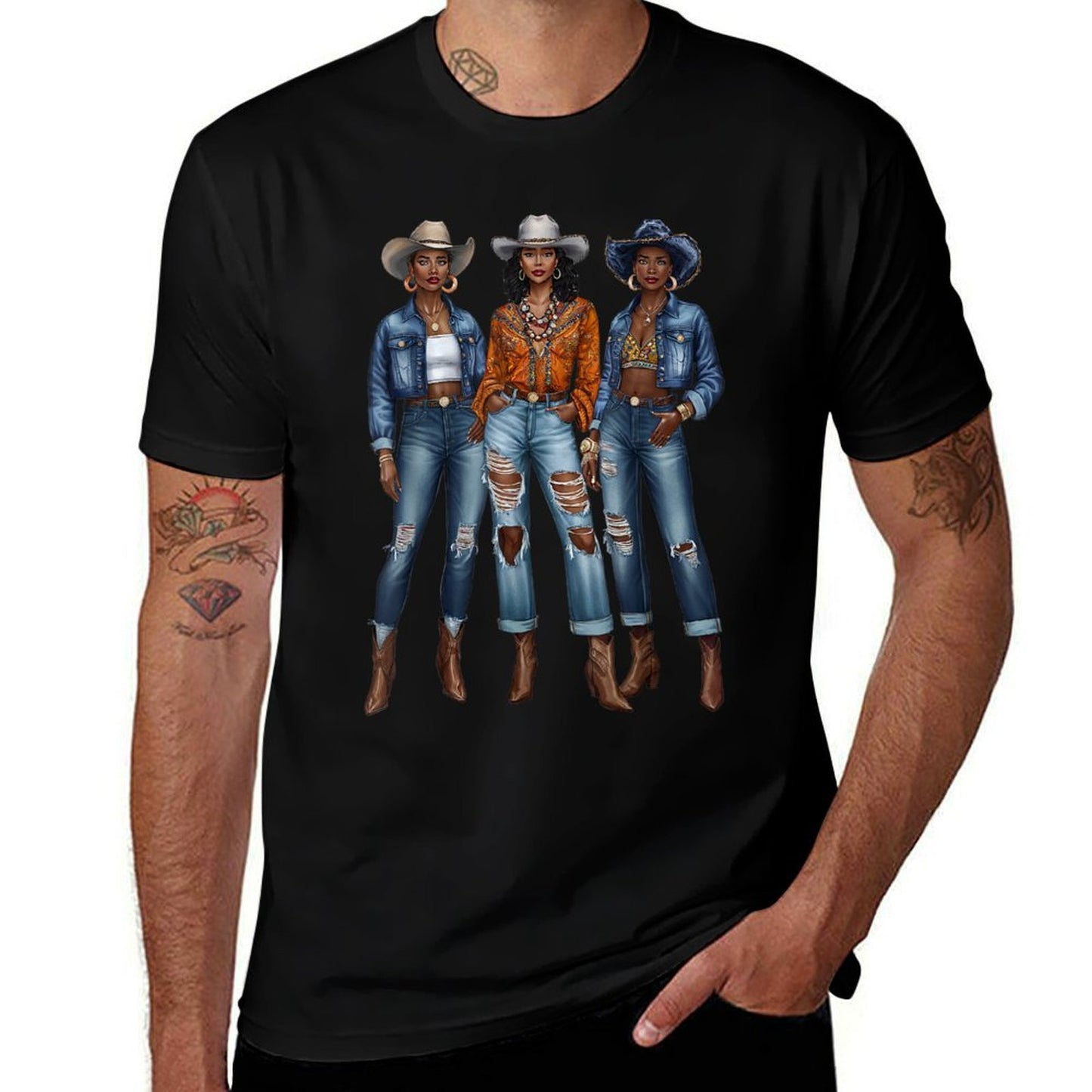 Black Cowgirl Vibes Melanin Black History Texas  Slim-fit Cut T-Shirt