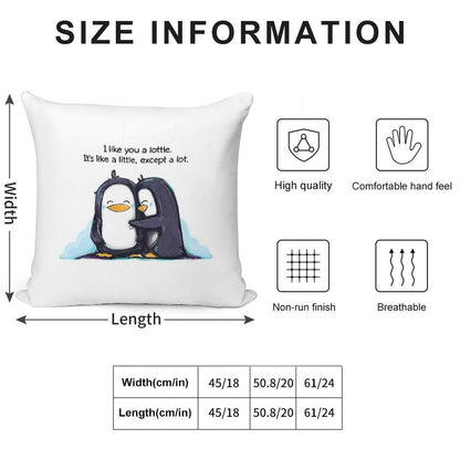 I Like You A Lottle Penguins Soft Warmth Comfort Throw Pillow