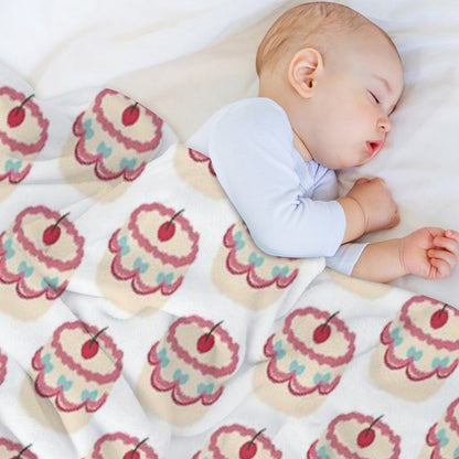Cherry Bow Cake Throw Blanket