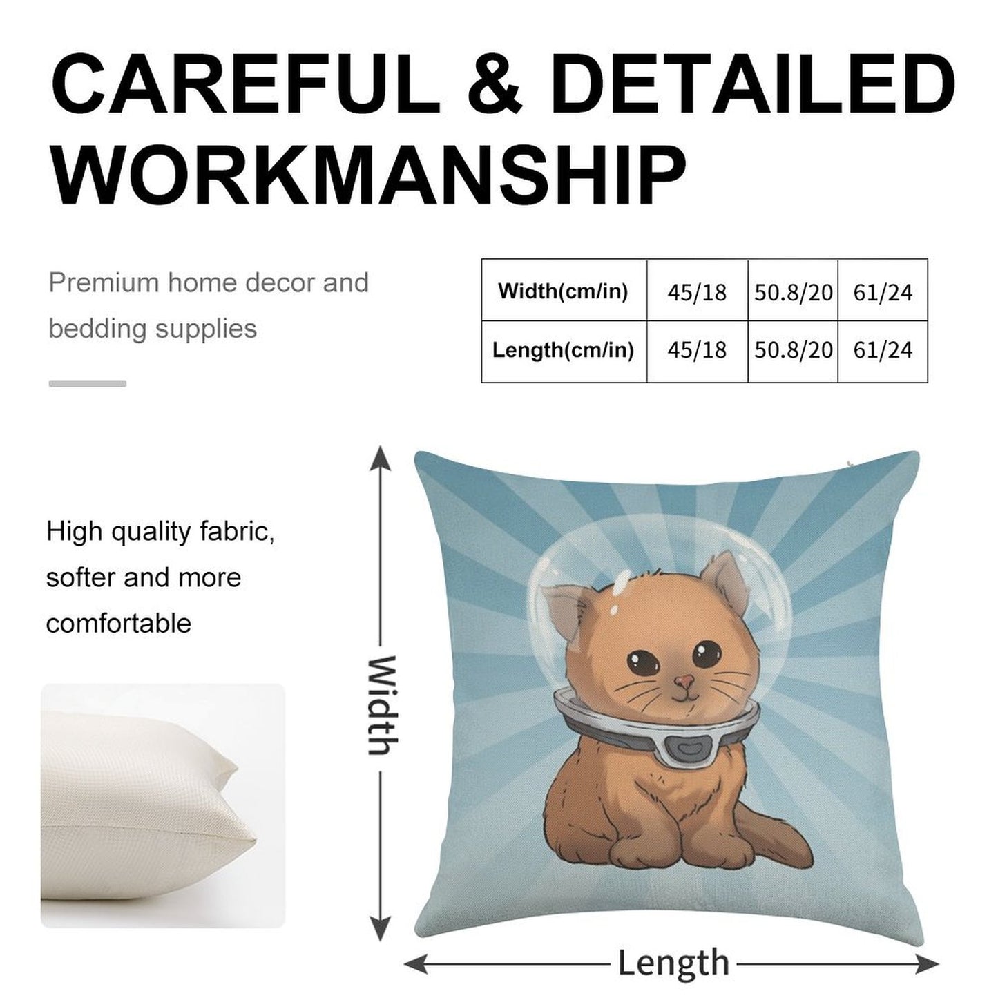 Keep Calm Kitty Linen Throw Pillow Cover