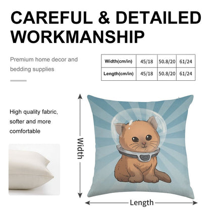 Keep Calm Kitty Linen Throw Pillow Cover