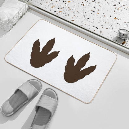 Dinosaur Feet  Dino Footprints  Brown Bath Mat