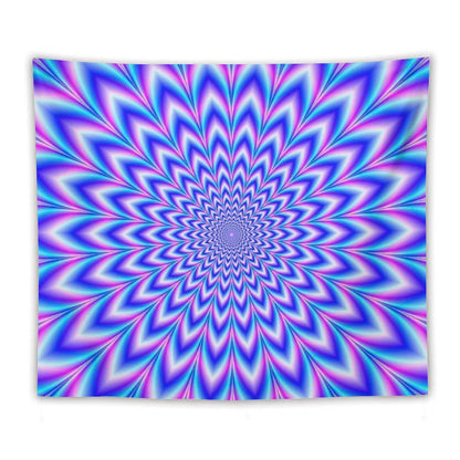 Psychedelic Pulse in Blue And Pink Tapestry