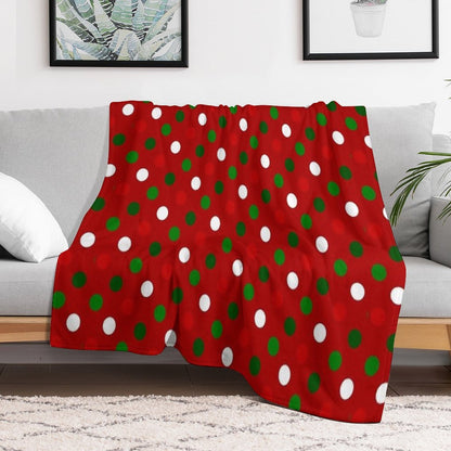 Christmas Polka Dots - Reds And Greens Throw Blanket