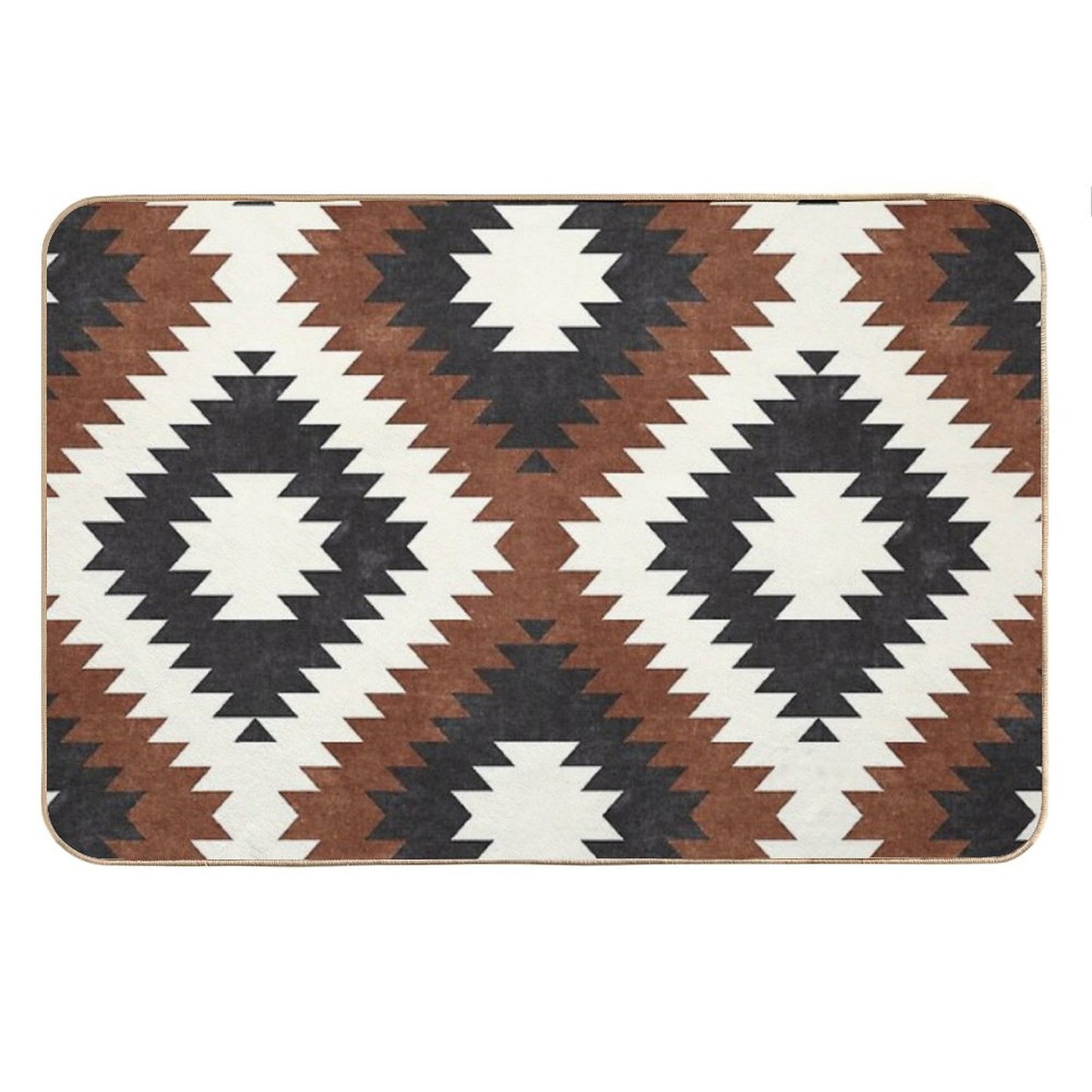 Aztec Neutrals - Inkwell & Brandywine Bath Mat