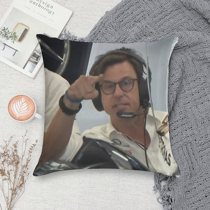 Toto Pointing at Camera Soft Hidden Zipper Throw Pillow