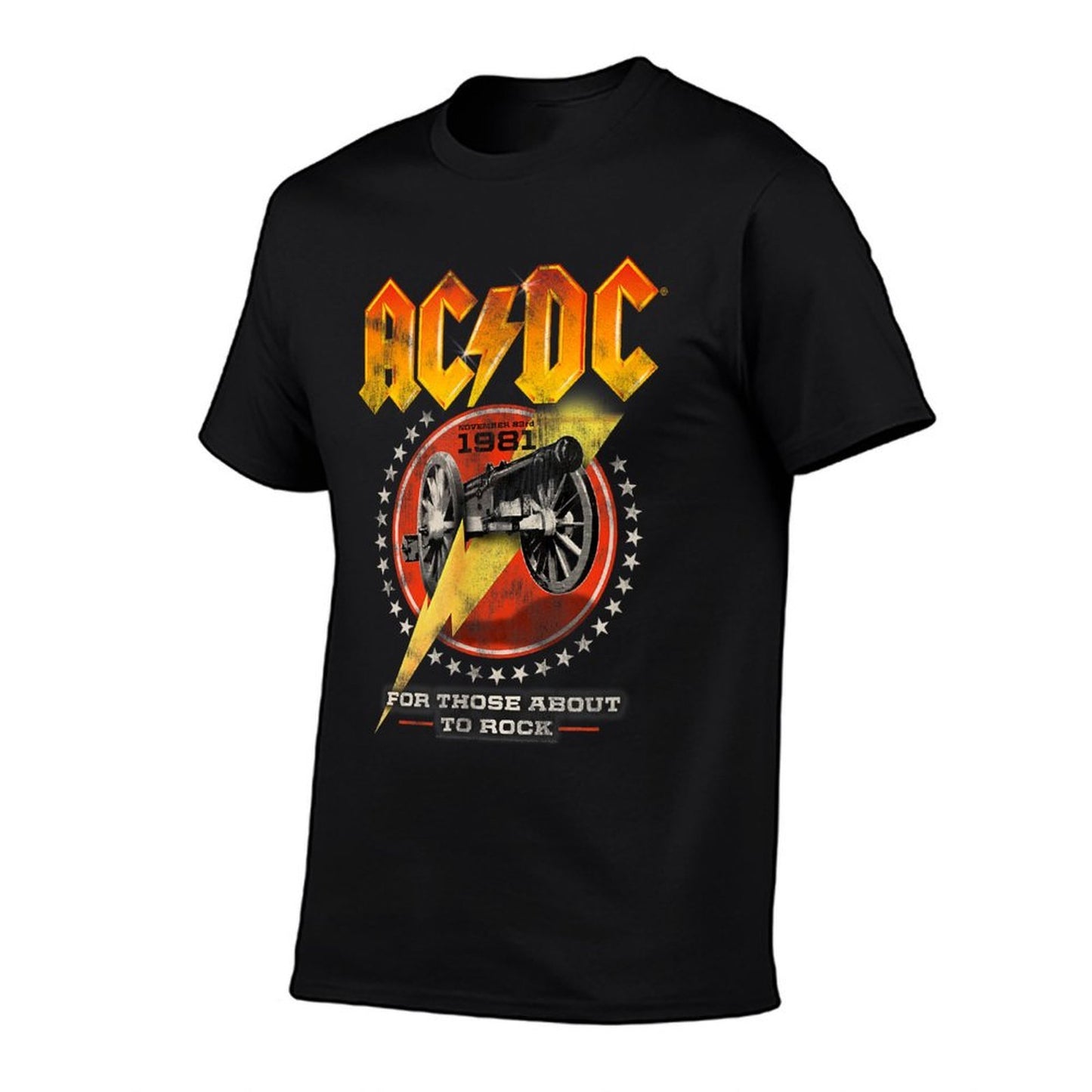 ACDC Rock Music Band For Those About To Rock 1981  Slim-fit Cut T-Shirt