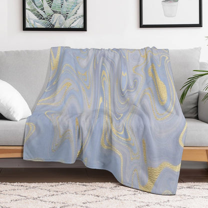 Blue Marble Swirls Throw Blanket