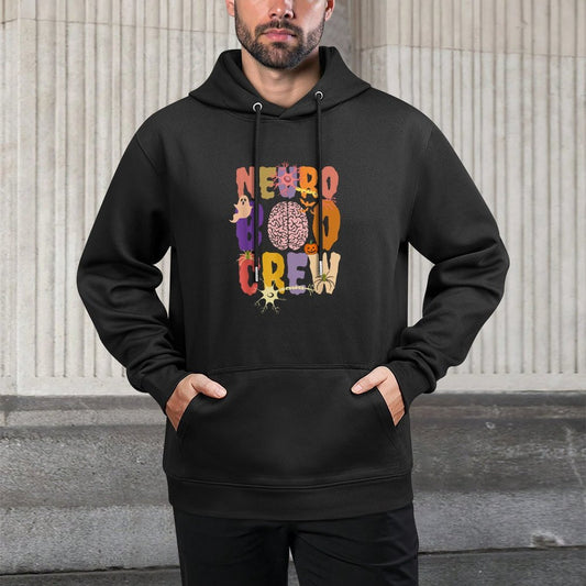Neuro Boo Crew Halloween Anatomical Brain Anatomy Neurology Shrink-Resistant Hoodie