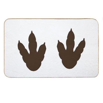 Dinosaur Feet  Dino Footprints  Brown Bath Mat
